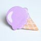 Handmade Pine Wood Purple Ice Cream Knob for Kids